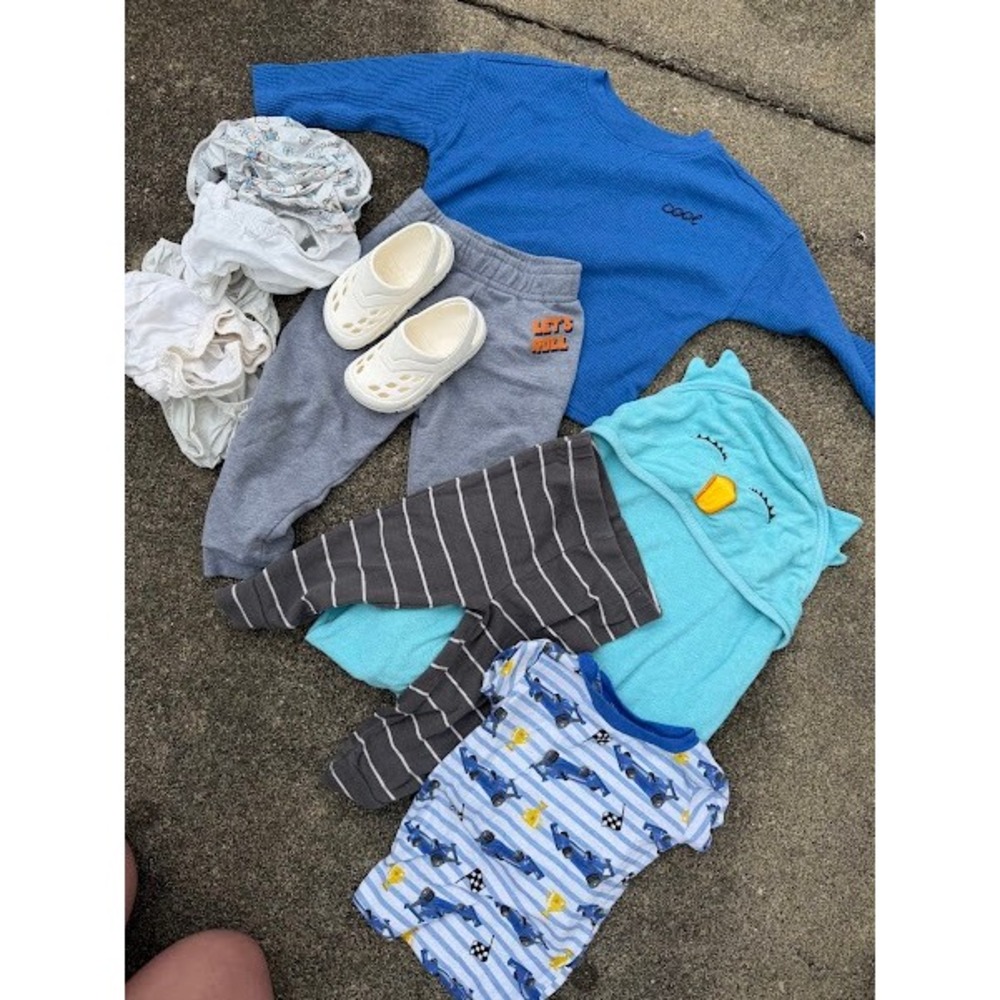 Toddler Boy Bundle Cat & Jack Carter's Mon Petit Shirt Pants Shoes Towel 18M-2T